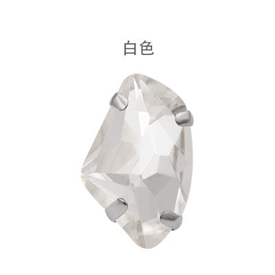【ready stock】Accessories for jewelry Gemstone jewelry Hot Sell K9 Glass Galactic Sew On Crystal Rhinestones With Setting Copper Claw Stone For Women Dress