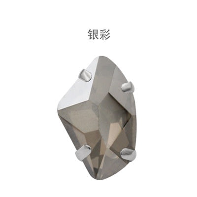 【ready stock】Accessories for jewelry Gemstone jewelry Hot Sell K9 Glass Galactic Sew On Crystal Rhinestones With Setting Copper Claw Stone For Women Dress