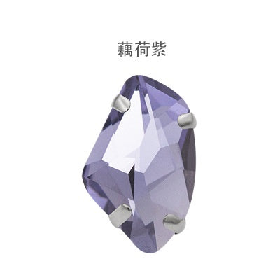 【ready stock】Accessories for jewelry Gemstone jewelry Hot Sell K9 Glass Galactic Sew On Crystal Rhinestones With Setting Copper Claw Stone For Women Dress