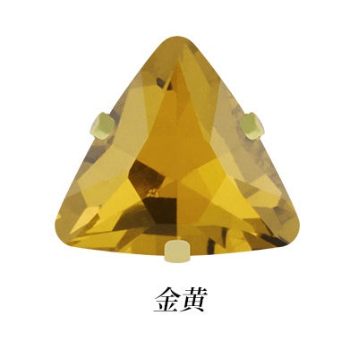 Gold-bottomed Triangle Hand Stitched Rhinestone Glass Crystal Claw Rhinestone Diy Wedding Dress Shoe Size Accessories