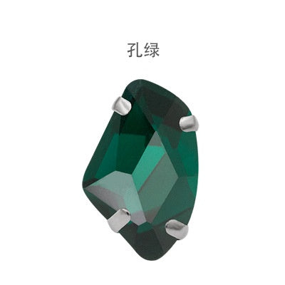 【ready stock】Accessories for jewelry Gemstone jewelry Hot Sell K9 Glass Galactic Sew On Crystal Rhinestones With Setting Copper Claw Stone For Women Dress
