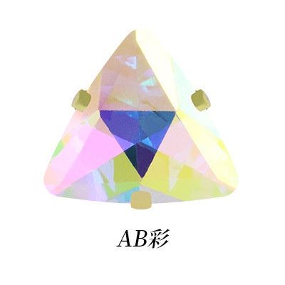 Gold-bottomed Triangle Hand Stitched Rhinestone Glass Crystal Claw Rhinestone Diy Wedding Dress Shoe Size Accessories