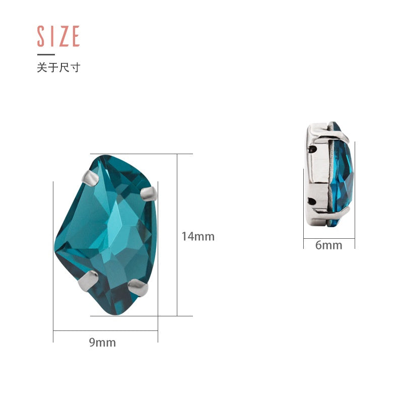 【ready stock】Accessories for jewelry Gemstone jewelry Hot Sell K9 Glass Galactic Sew On Crystal Rhinestones With Setting Copper Claw Stone For Women Dress