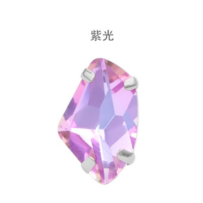 【ready stock】Accessories for jewelry Gemstone jewelry Hot Sell K9 Glass Galactic Sew On Crystal Rhinestones With Setting Copper Claw Stone For Women Dress