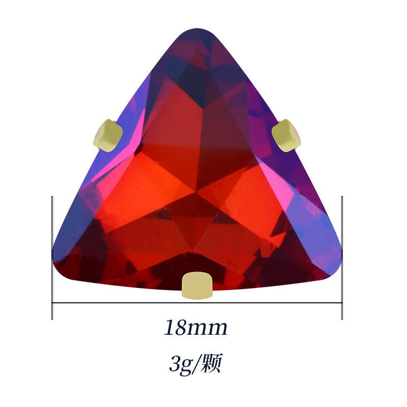 Gold-bottomed Triangle Hand Stitched Rhinestone Glass Crystal Claw Rhinestone Diy Wedding Dress Shoe Size Accessories