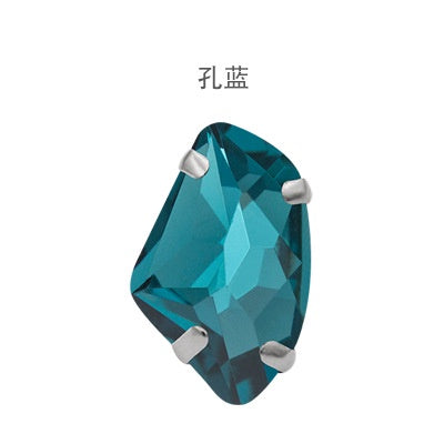 【ready stock】Accessories for jewelry Gemstone jewelry Hot Sell K9 Glass Galactic Sew On Crystal Rhinestones With Setting Copper Claw Stone For Women Dress
