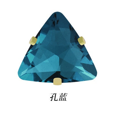 Gold-bottomed Triangle Hand Stitched Rhinestone Glass Crystal Claw Rhinestone Diy Wedding Dress Shoe Size Accessories