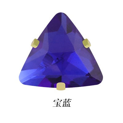 Gold-bottomed Triangle Hand Stitched Rhinestone Glass Crystal Claw Rhinestone Diy Wedding Dress Shoe Size Accessories