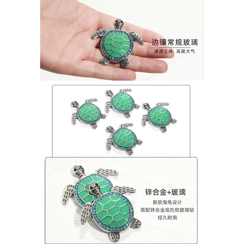 Turtle Shaped Crystal Rhinestone Alloy Accessories Decoration Handmade Diy Mobile Phone Case Making
