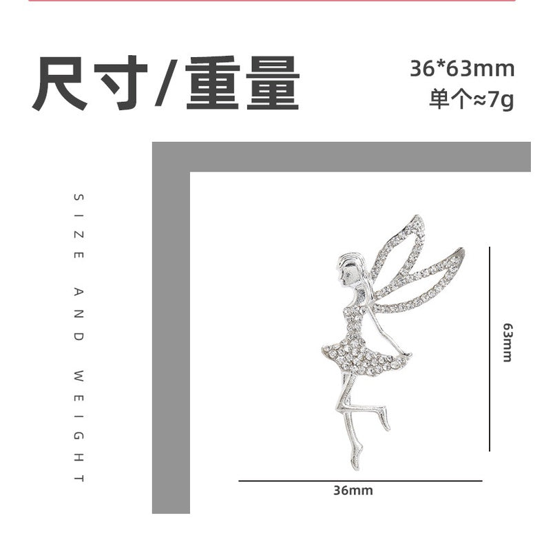 【ready stock】Handmade DIY jewelry Mobile phone beauty accessoriesAngel Genie Girl Rhinestone Alloy Handmade Diy Jewelry Cell Phone Beauty Accessories