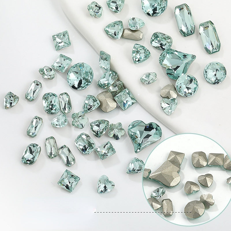 【Genuine in stock】Fashion accessories Accessories for jewelry High Quality Multi Shapes Light Azore Series Rhinestone Crystal Stones For Nail Art Decoration