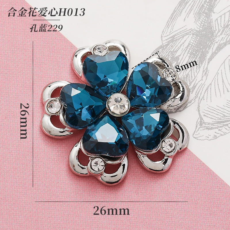 Alloy Flower Accessories Love Crystal Flower Hair Accessories Crocs Shoe Accessories Materials Crafts Bag Shoe Accessories