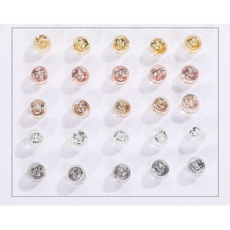 Diy Ear Ornament Accessories 10pcs Transparent Plastic Silicone Anti-slip Anti-fall Hamburger Ear Blocking Cap Ornament Material Accessories
