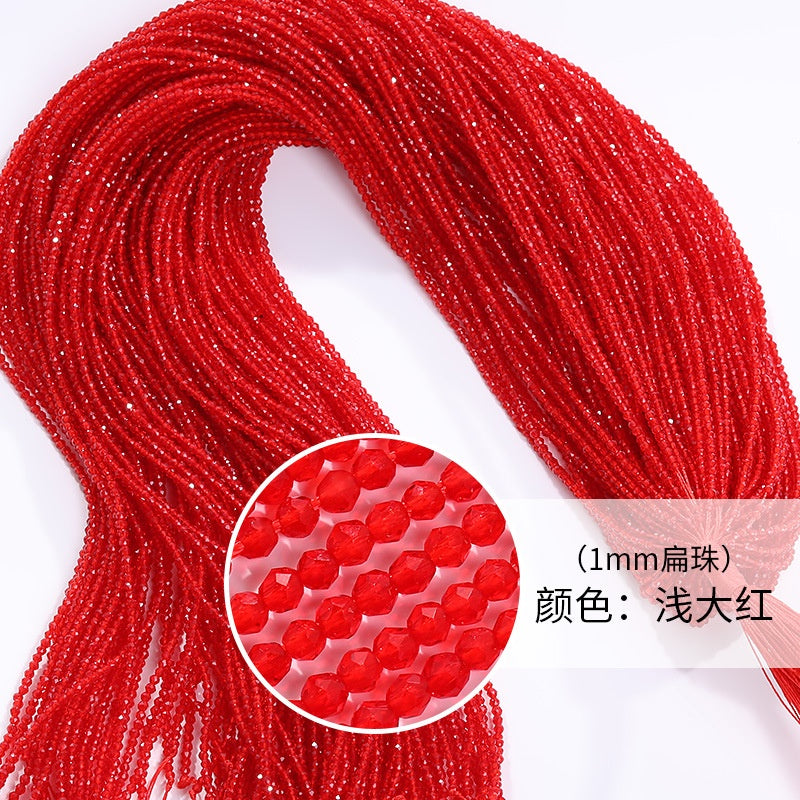 1mm Crystal Flat Glass Beads Hand Make Necklace Bracelet Jewelry DIY Beads
