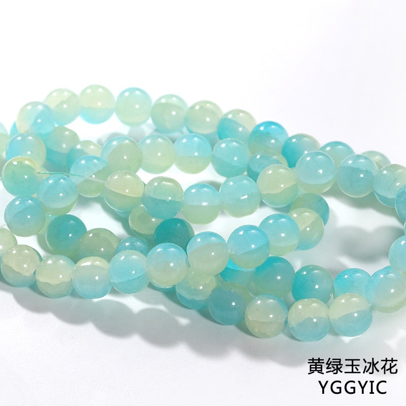 10mm 80pcs Crack beads Jade broken beads explosive glass beads ice cracked floral beads glass diy accessory bracelet beaded