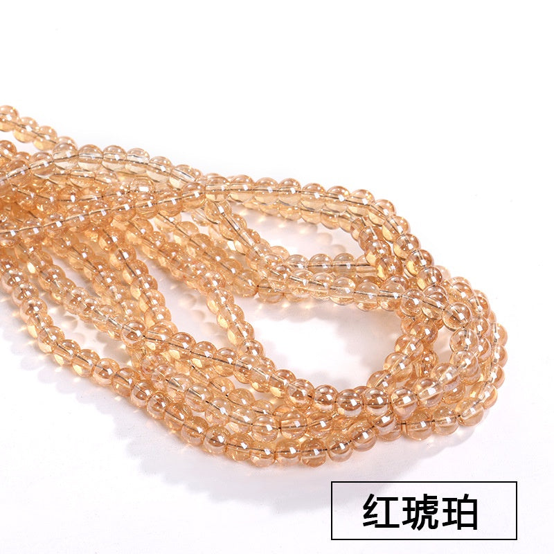 Imitation Jade Glass Bead Electroplating Beading DIY Handmade Beading Loose Bead Jewelry Accessories Accessories
