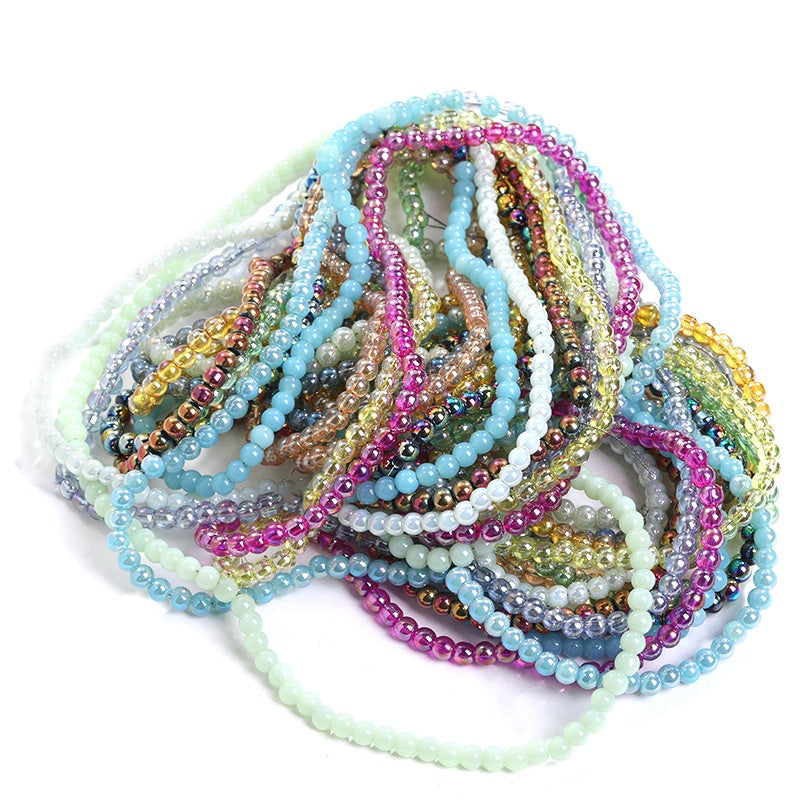 Imitation Jade Glass Bead Electroplating Beading DIY Handmade Beading Loose Bead Jewelry Accessories Accessories