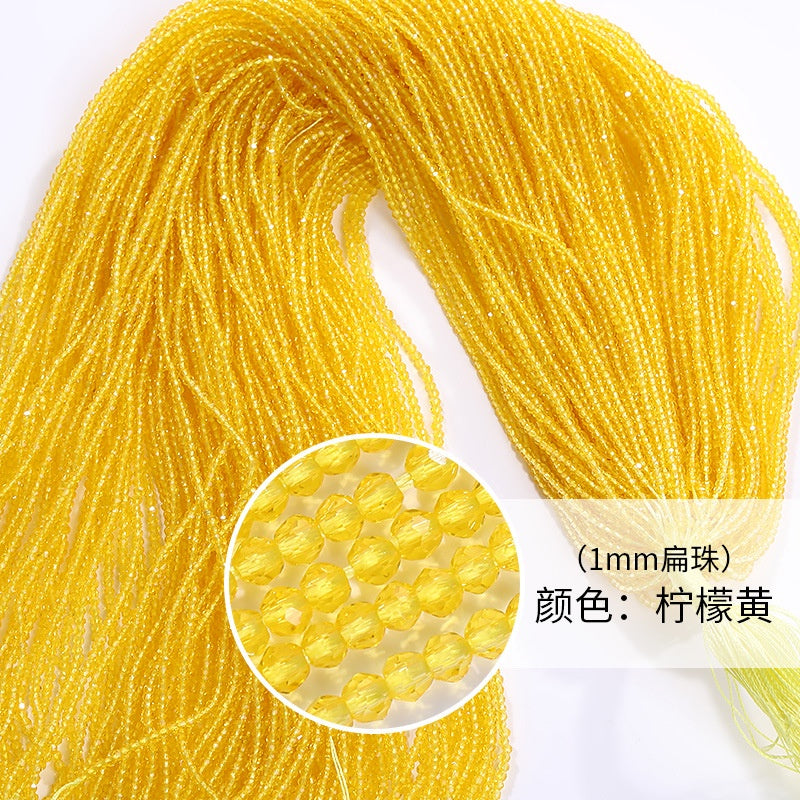 1mm Crystal Flat Glass Beads Hand Make Necklace Bracelet Jewelry DIY Beads