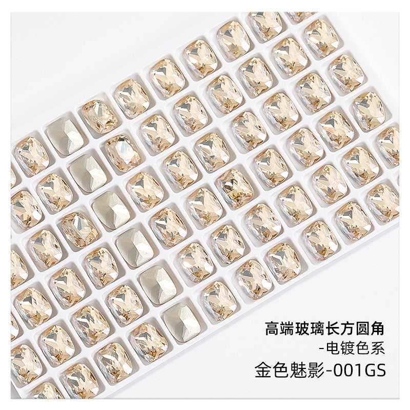 10mm 10pcs High-end Tip Bottom Rhinrhinea Rectangular Round Corner Diy Accessories Materials