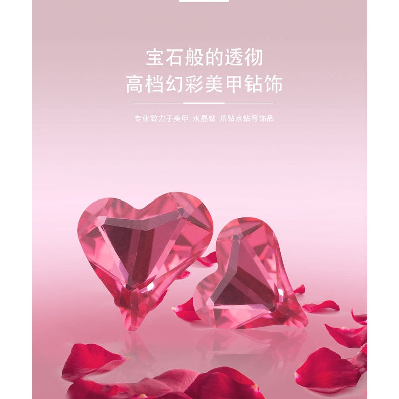 High-quality Crooked Peach Heart crystal glass rhinestones abnormity rhinestones diy ornament accessories rhinestone nail paste rhinestones material
