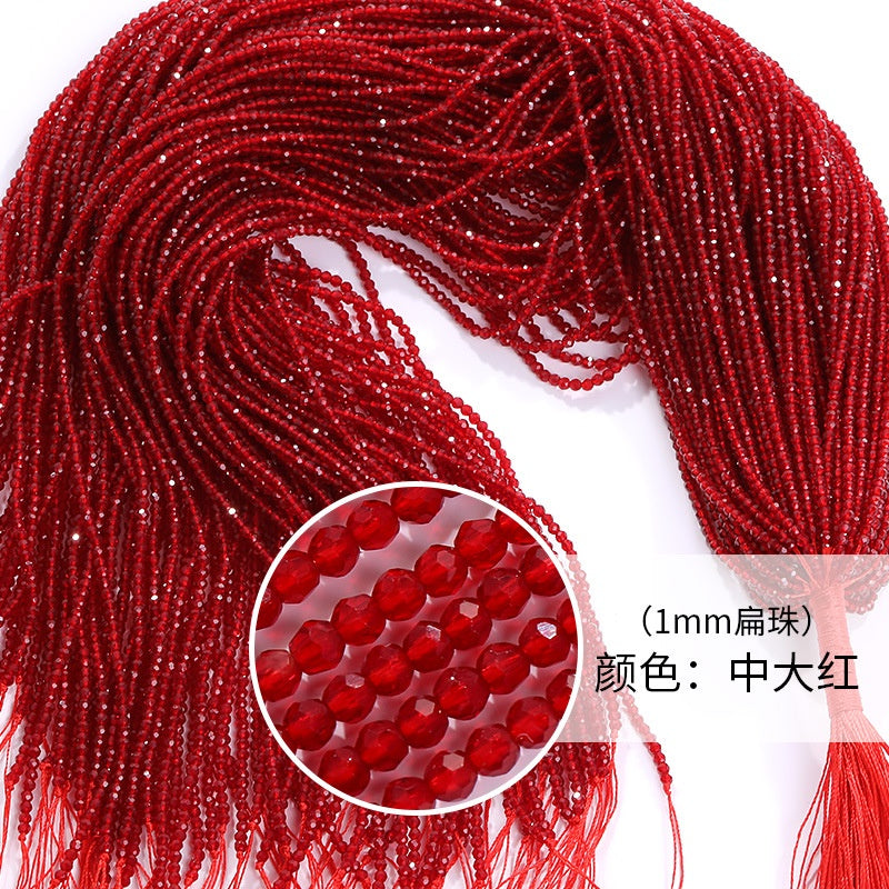 1mm Crystal Flat Glass Beads Hand Make Necklace Bracelet Jewelry DIY Beads
