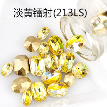 Shiny Pointy Bottoming K9 Material 1pcs Nail Rhinestone Laser Color Nail Paste Rhinestone Diy Accessories Nail Ornament Nail Paste Rhinestone 5 Color