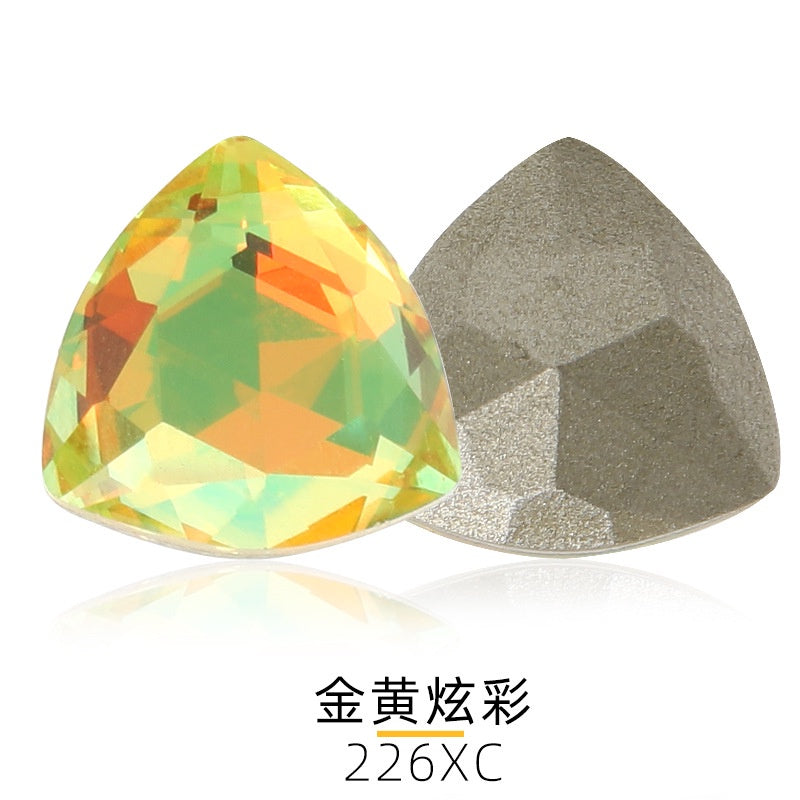 Shiny 10pcs Dazzle pointy bottom drill diy high-grade fat triangle rhinrhiner jewelry Nail accessories