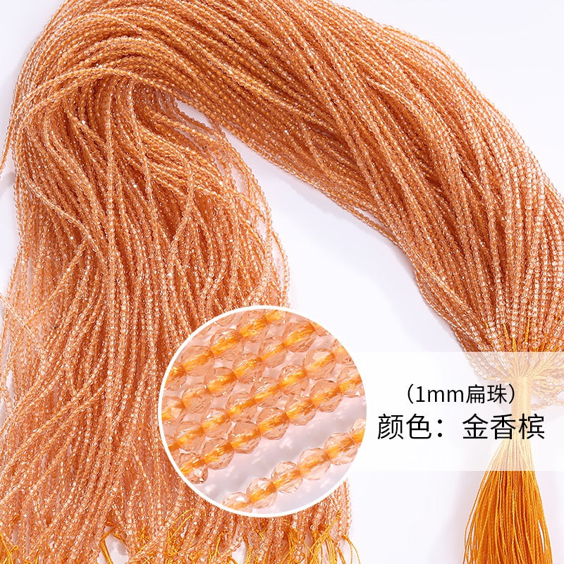 1mm Crystal Flat Glass Beads Hand Make Necklace Bracelet Jewelry DIY Beads