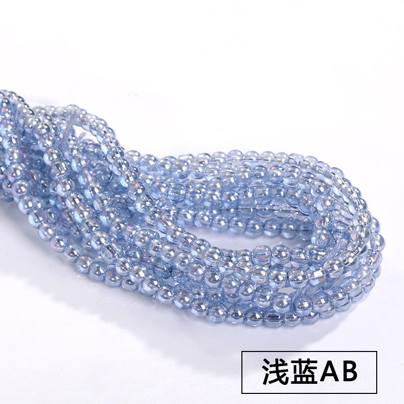 Imitation Jade Glass Bead Electroplating Beading DIY Handmade Beading Loose Bead Jewelry Accessories Accessories
