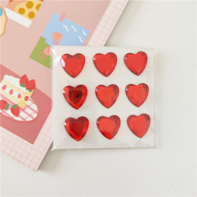 Dazzle Colorful Love Shiny Transparent Crystal Drop Glue Sticker Paste Girl Eyebrow Stick Ear Stick Decoration DIY Hand Ledger