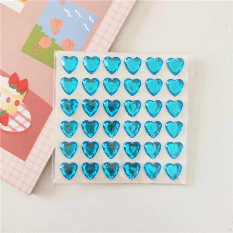 Dazzle Colorful Love Shiny Transparent Crystal Drop Glue Sticker Paste Girl Eyebrow Stick Ear Stick Decoration DIY Hand Ledger