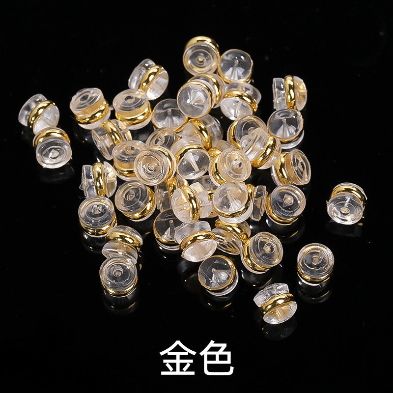 Diy Ear Ornament Accessories 10pcs Transparent Plastic Silicone Anti-slip Anti-fall Hamburger Ear Blocking Cap Ornament Material Accessories