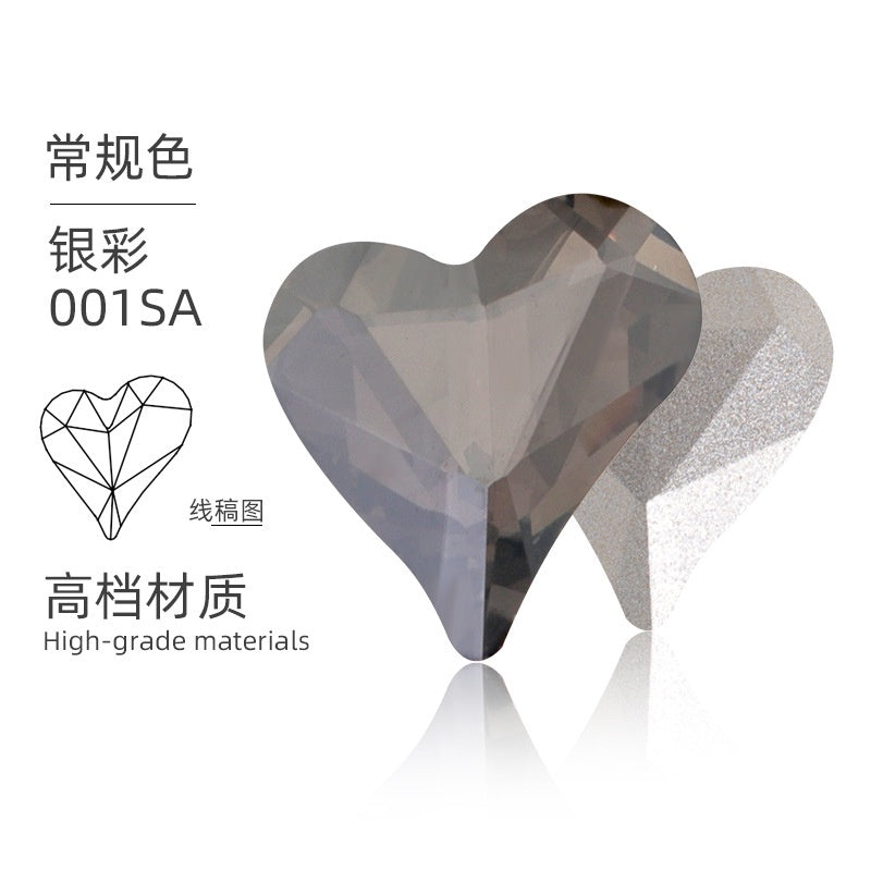 High-quality Crooked Peach Heart crystal glass rhinestones abnormity rhinestones diy ornament accessories rhinestone nail paste rhinestones material