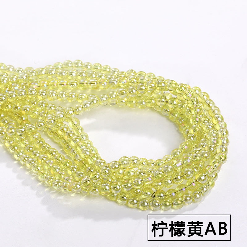 Imitation Jade Glass Bead Electroplating Beading DIY Handmade Beading Loose Bead Jewelry Accessories Accessories
