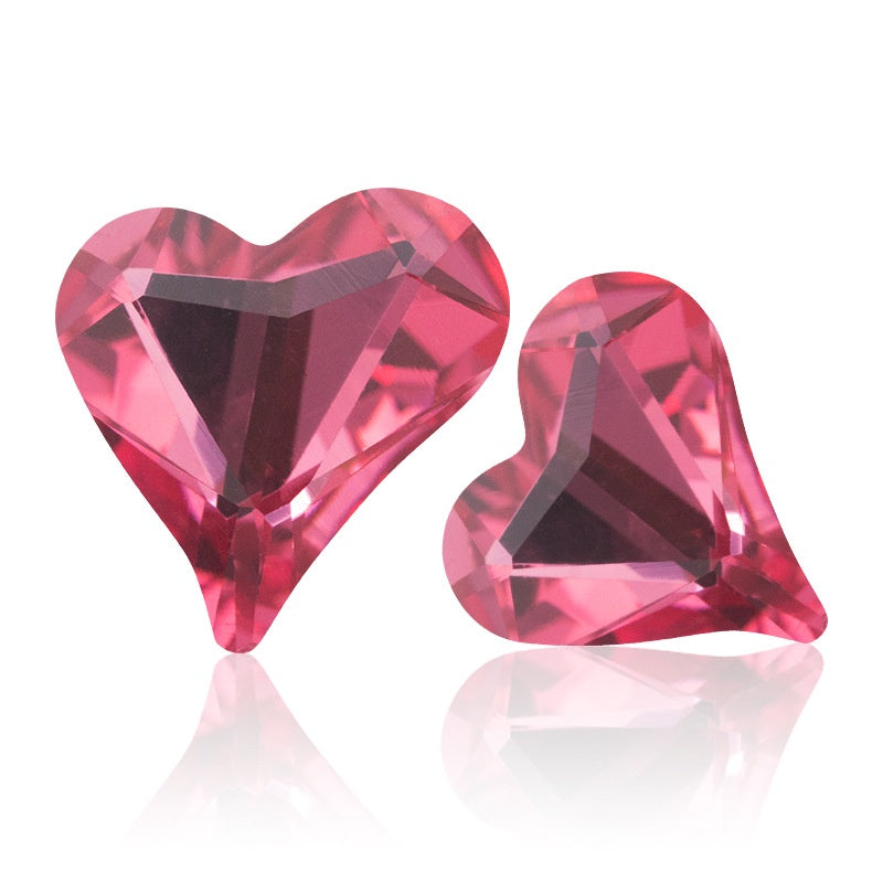 High-quality Crooked Peach Heart crystal glass rhinestones abnormity rhinestones diy ornament accessories rhinestone nail paste rhinestones material