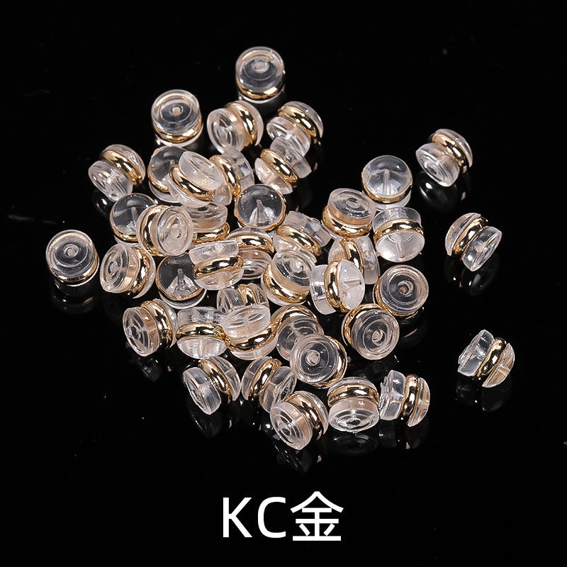 Diy Ear Ornament Accessories 10pcs Transparent Plastic Silicone Anti-slip Anti-fall Hamburger Ear Blocking Cap Ornament Material Accessories