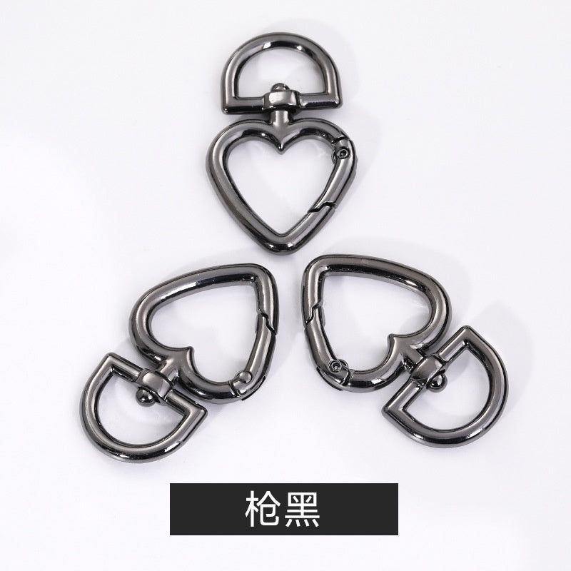 Metal Peach Heart Love Spring Buckle Keychain Dog Buckle Rope Buckle Diy Plush Doll Bag Hanging Ornament Accessories Pendant