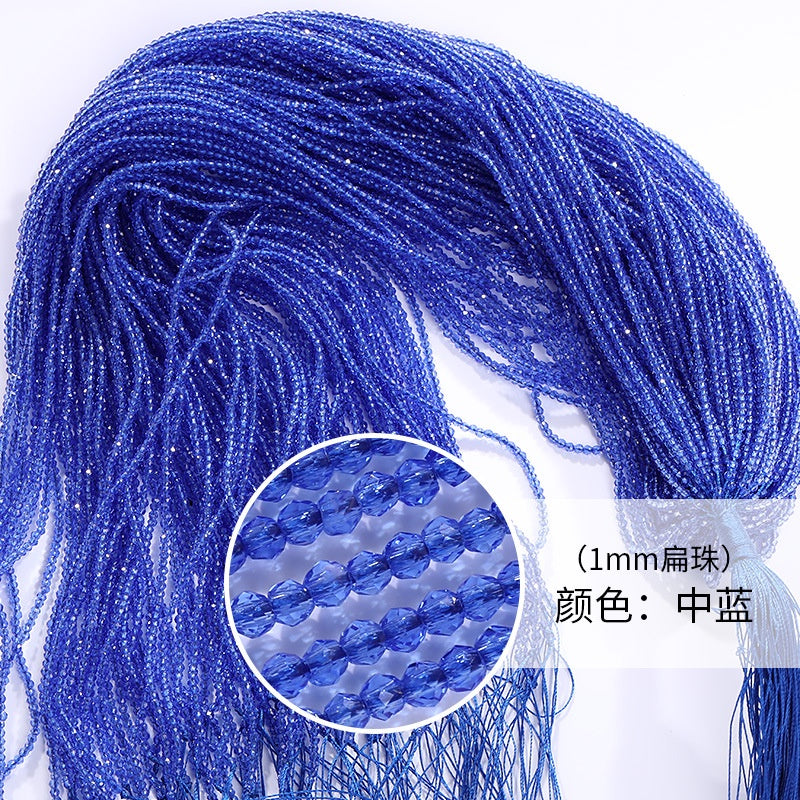 1mm Crystal Flat Glass Beads Hand Make Necklace Bracelet Jewelry DIY Beads