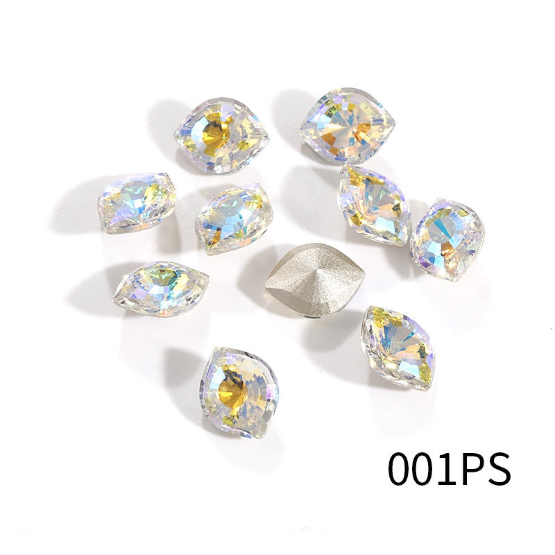 10*12mm Colored Eye Shape Crystall Diamond Charm Shiny Glass Rhinestone for Clothing Jewelry Making Accessories