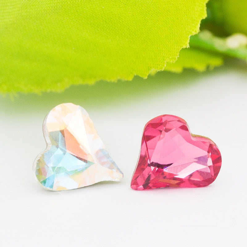 High-quality Crooked Peach Heart crystal glass rhinestones abnormity rhinestones diy ornament accessories rhinestone nail paste rhinestones material