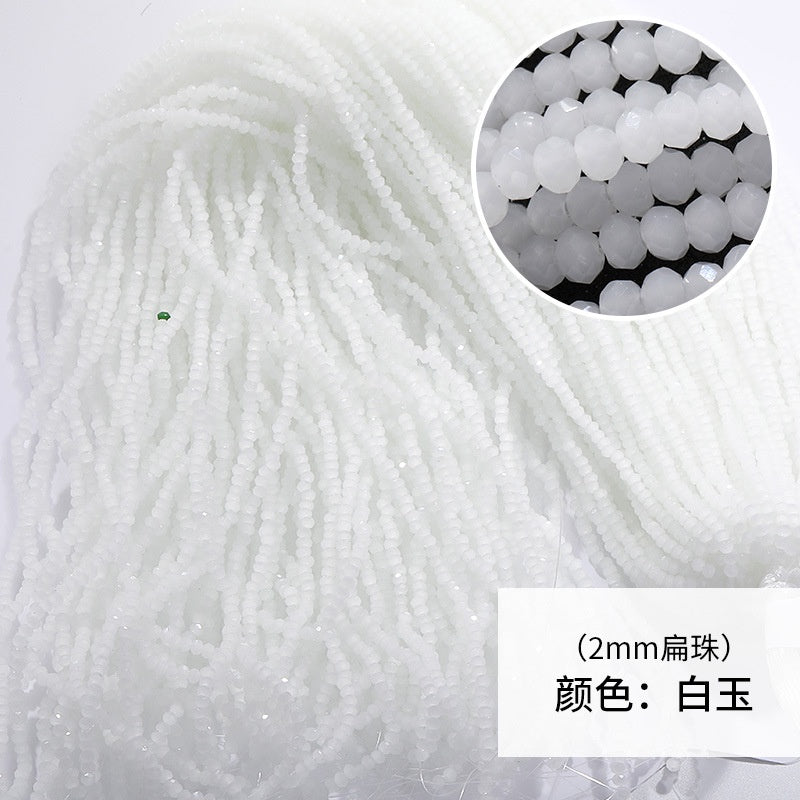 10-pack Crystal Through-hole Glass Flat Beads with A Diameter of 2mm Are Suitable for Bracelet Necklace Jewelry Diy Materials