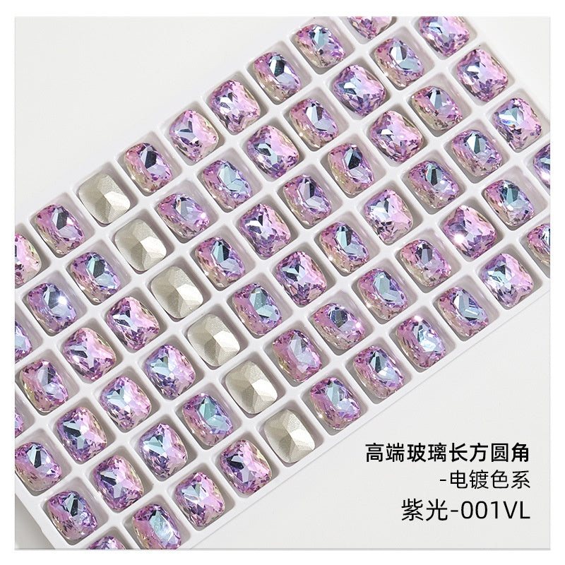 10mm 10pcs High-end Tip Bottom Rhinrhinea Rectangular Round Corner Diy Accessories Materials