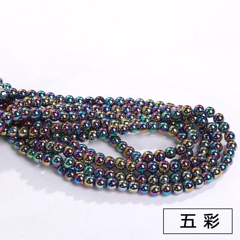 Imitation Jade Glass Bead Electroplating Beading DIY Handmade Beading Loose Bead Jewelry Accessories Accessories