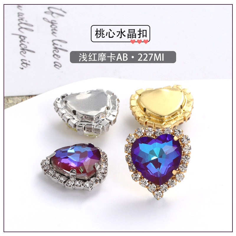 Love Mocha AB Crystal Buckle Glass Claw Rhinestones Girth Edge Hand Seam Drill Diy Clothing Accessories Material