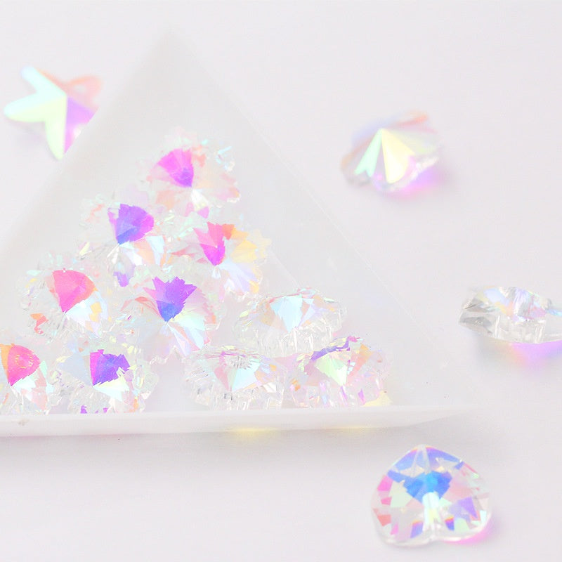 Single-hole Pendant DIY Accessories Earpiece Necklace Accessories Multi-shape AB Colored Glass Rhinestone