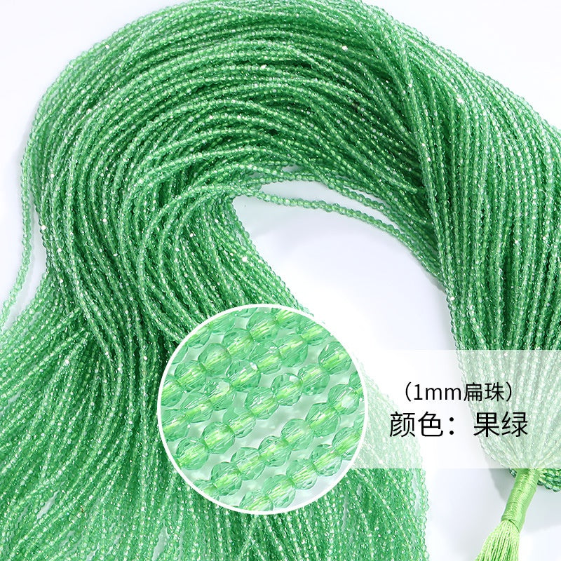 1mm Crystal Flat Glass Beads Hand Make Necklace Bracelet Jewelry DIY Beads