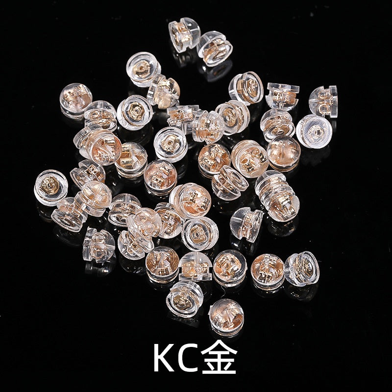 Diy Ear Ornament Accessories 10pcs Transparent Plastic Silicone Anti-slip Anti-fall Hamburger Ear Blocking Cap Ornament Material Accessories