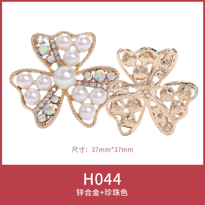 Pearl Flower Alloy Handmade Diy Headwear Clothing Luggage Accessories Zinc Alloy Pearl Flower Tray