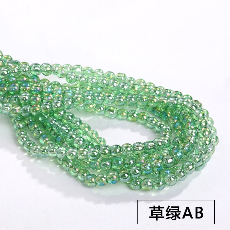 Imitation Jade Glass Bead Electroplating Beading DIY Handmade Beading Loose Bead Jewelry Accessories Accessories