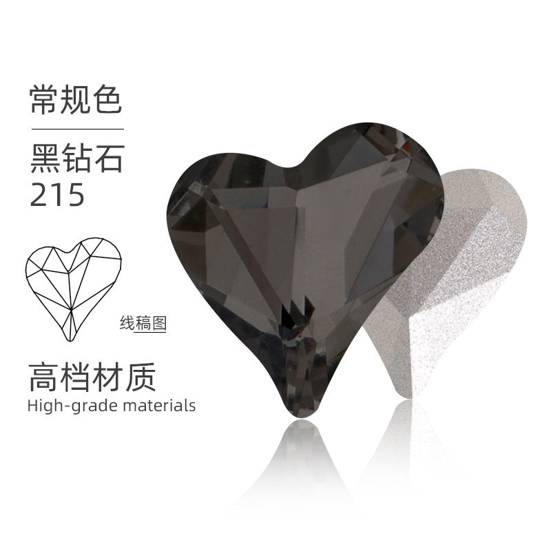 High-quality Crooked Peach Heart crystal glass rhinestones abnormity rhinestones diy ornament accessories rhinestone nail paste rhinestones material